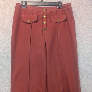 Cider Retro Wide Leg High Waist Pants Red Brown Terracotta XL